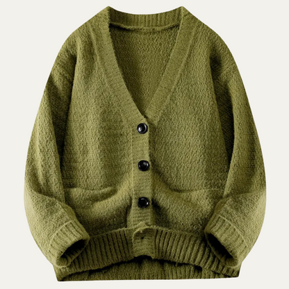 Classic Men's V Neck Knitted Cardigan Sweater