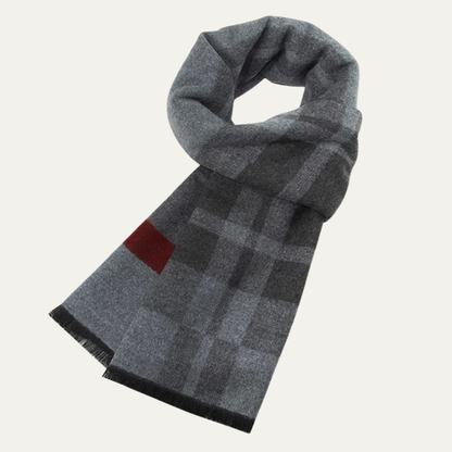 Cozy Mens Plaid Wool Scarf