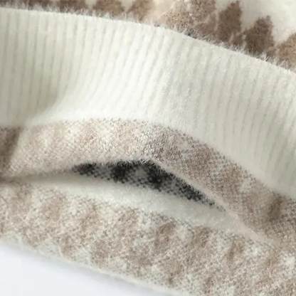 Classic Men's Striped Knit Sweater with Diamond Pattern