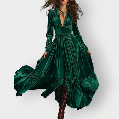Classic Elegant Velvet Floor Length Dress