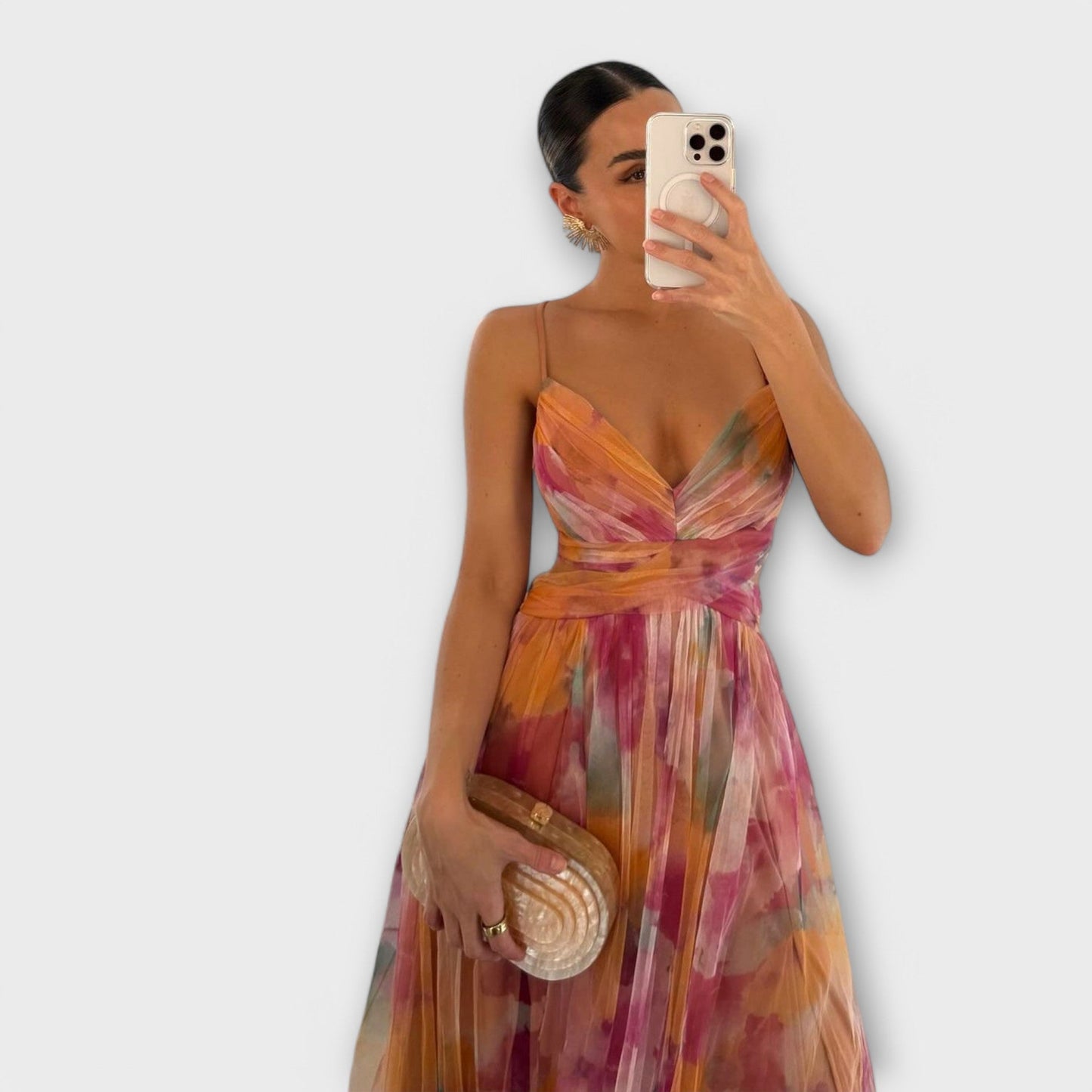 Elegant Mesh Evening Gown