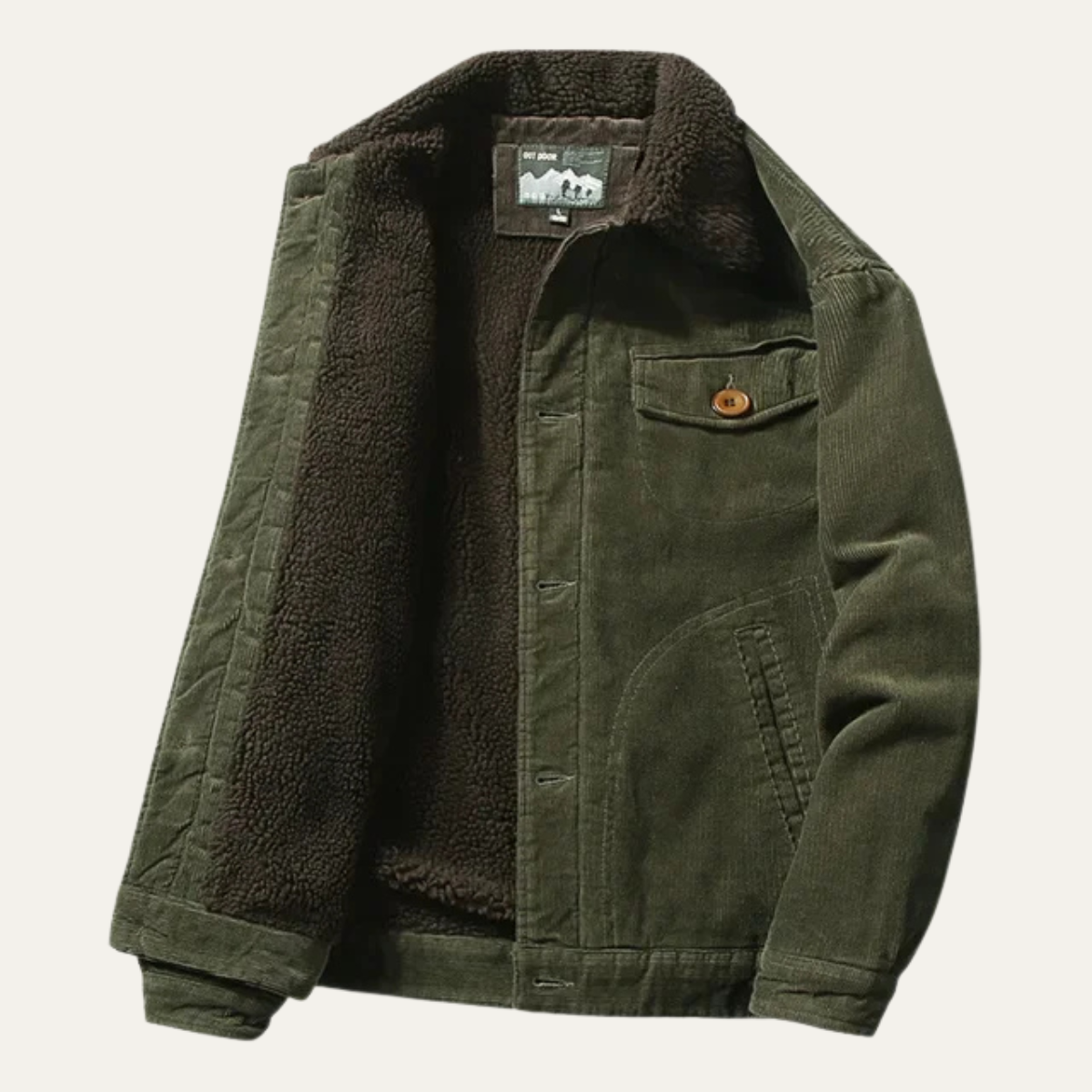 Rugged Men's Corduroy Insulated Parka Coat