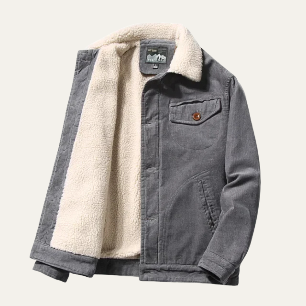 Rugged Men's Corduroy Insulated Parka Coat