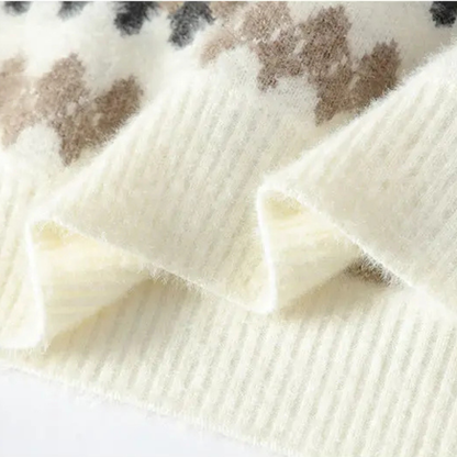 Classic Men's Striped Knit Sweater with Diamond Pattern