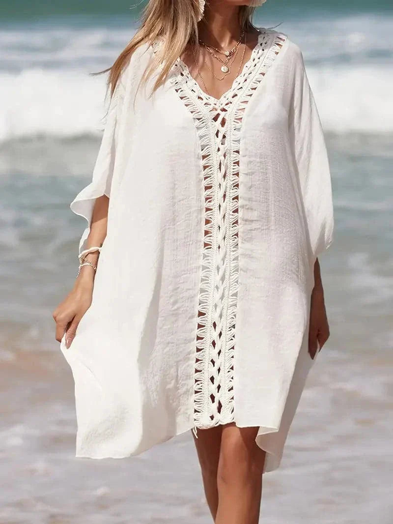 Summer Beach Cover Up Dressy V Neck Kimono
