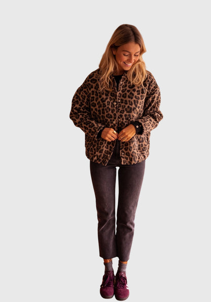 Fashionable Animal Print Coat