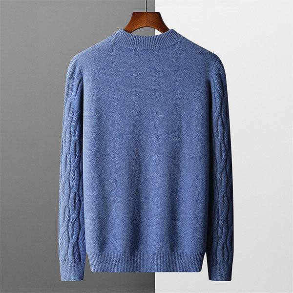 Classic Crew Neck Cable Knit Sweater
