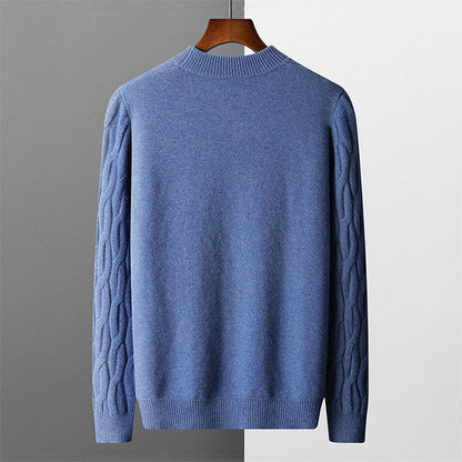 Classic Crew Neck Cable Knit Sweater