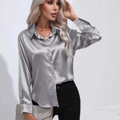 Ladies Soft Flowy Long Sleeve Shirt