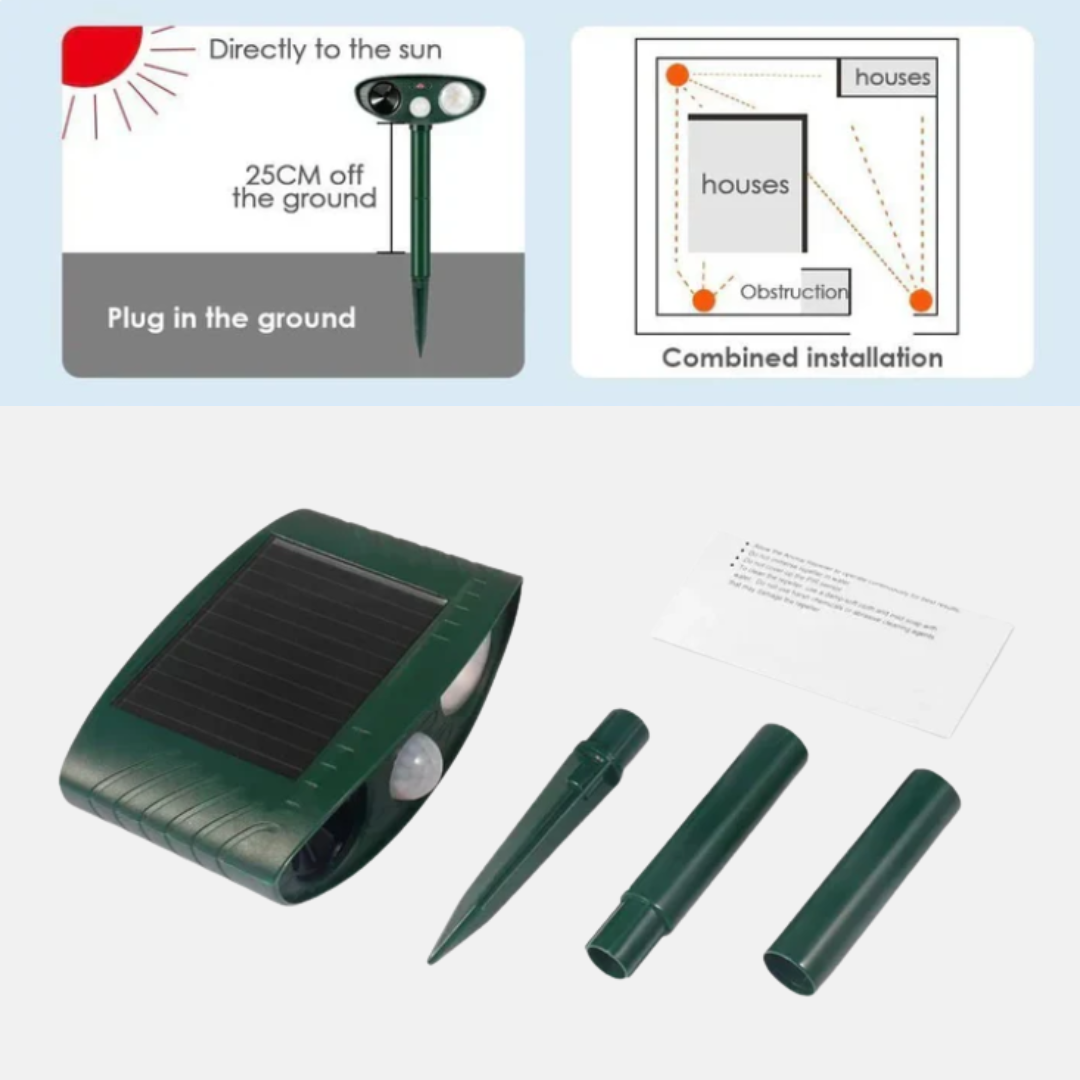 Outdoor Solar Chipmunk Deterrent Device
