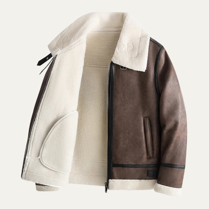 Classic Men's Vintage Sheepskin Leather Jacket