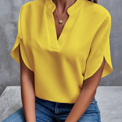 Women's Chic V-Neck Split Sleeve Casual Blouse
