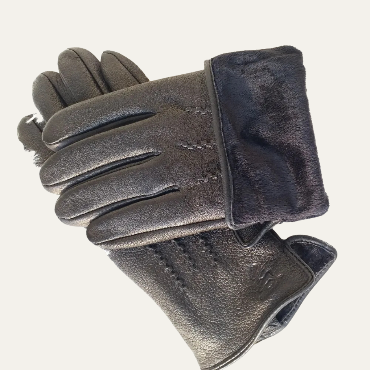 Thermal Insulated Mens Leather Snow Gloves