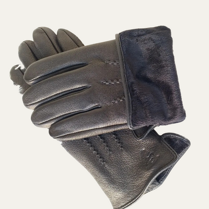 Thermal Insulated Mens Leather Snow Gloves