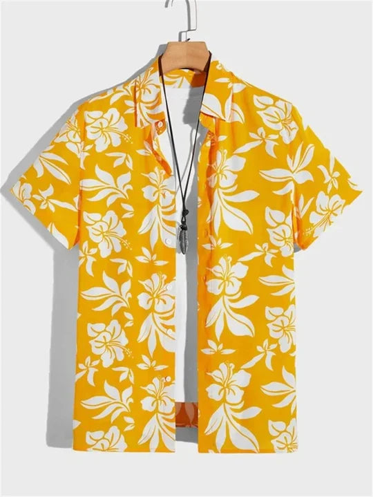 Colorful Floral Hawaiian Shirt Relaxed Fit Summer Wear - Olytrend
