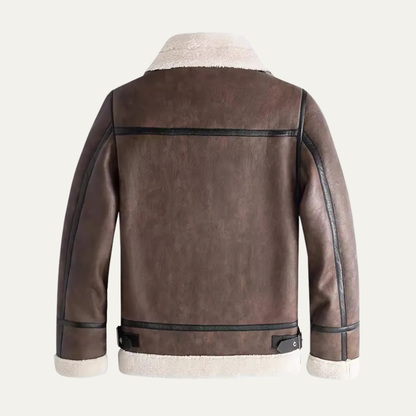 Classic Men's Vintage Sheepskin Leather Jacket