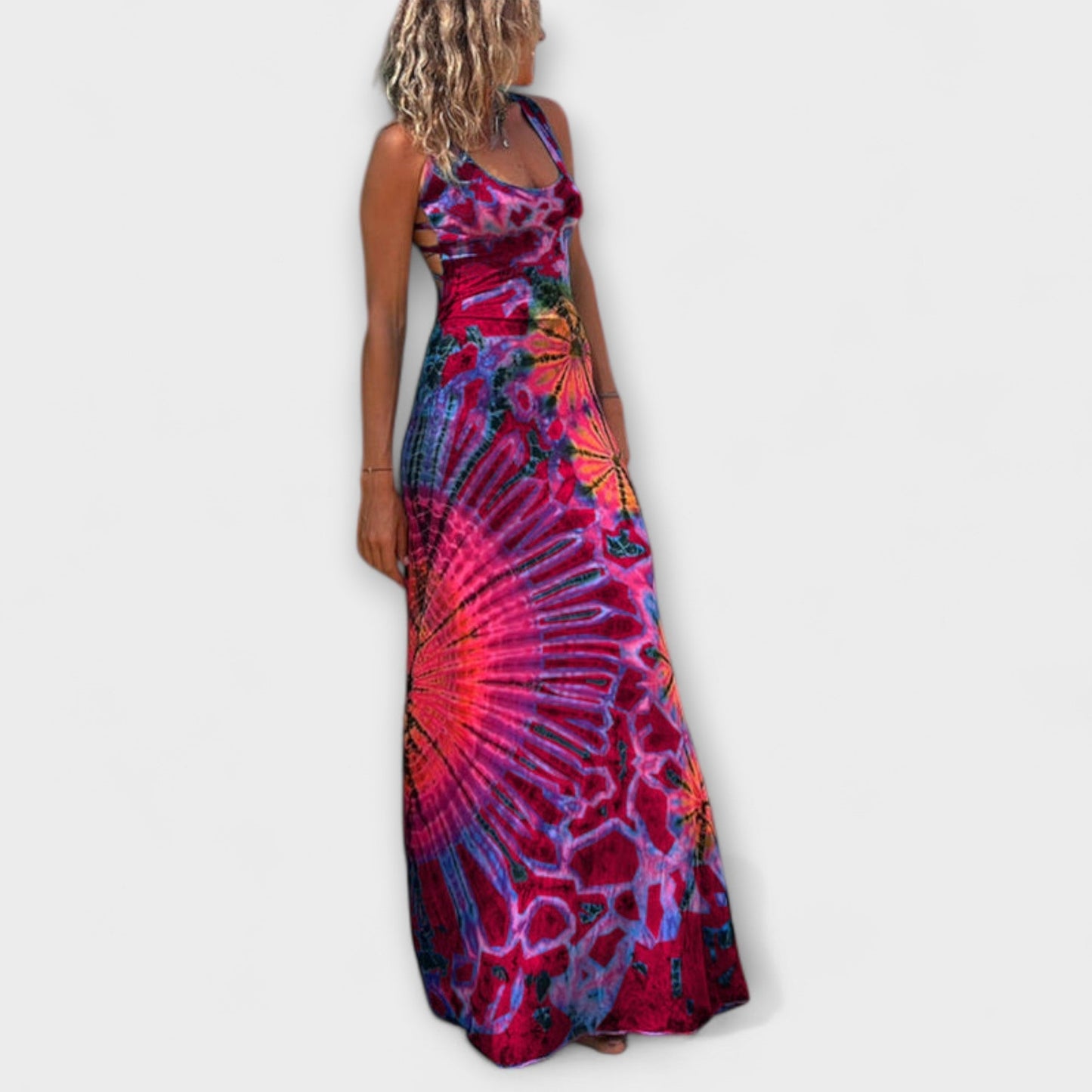 Vibrant Tie Dye Maxi Dress for Women