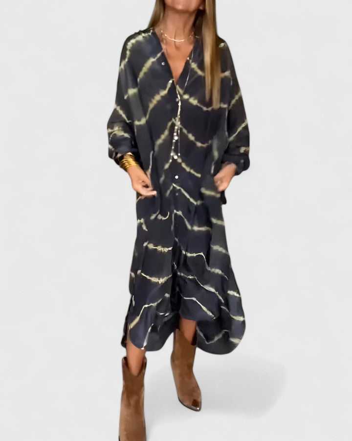 Chic Bohemian Stripe Maxi Dress