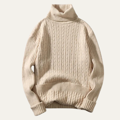 Cozy Men's Cable Knit Crew Neck Sweater - Nocini