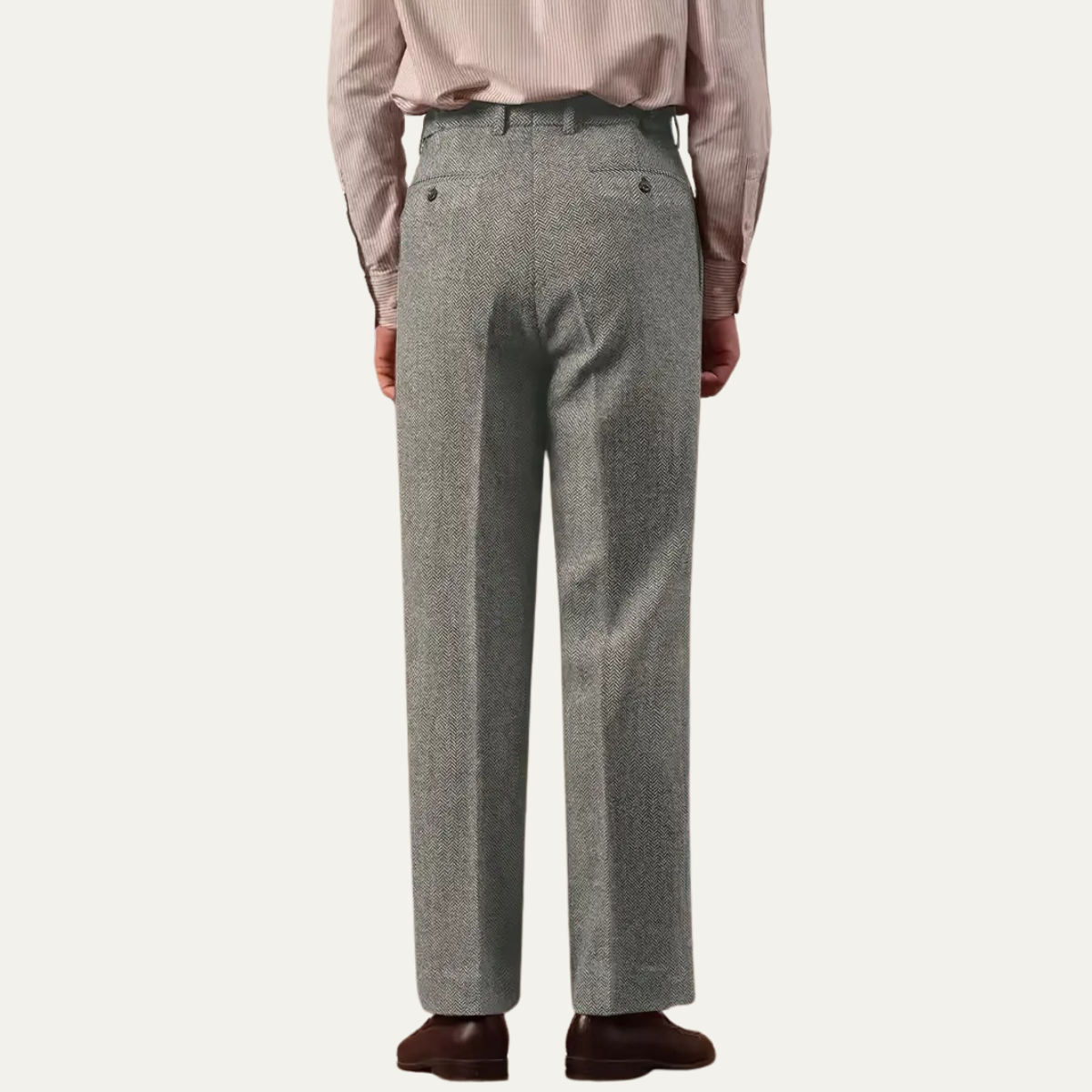 Slim Fit Men's Dress Pleated High Waist Pants