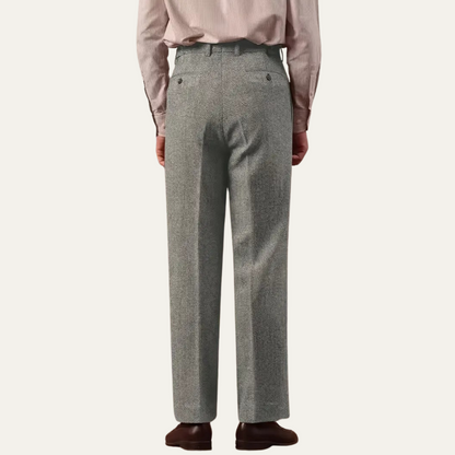 Slim Fit Men's Dress Pleated High Waist Pants