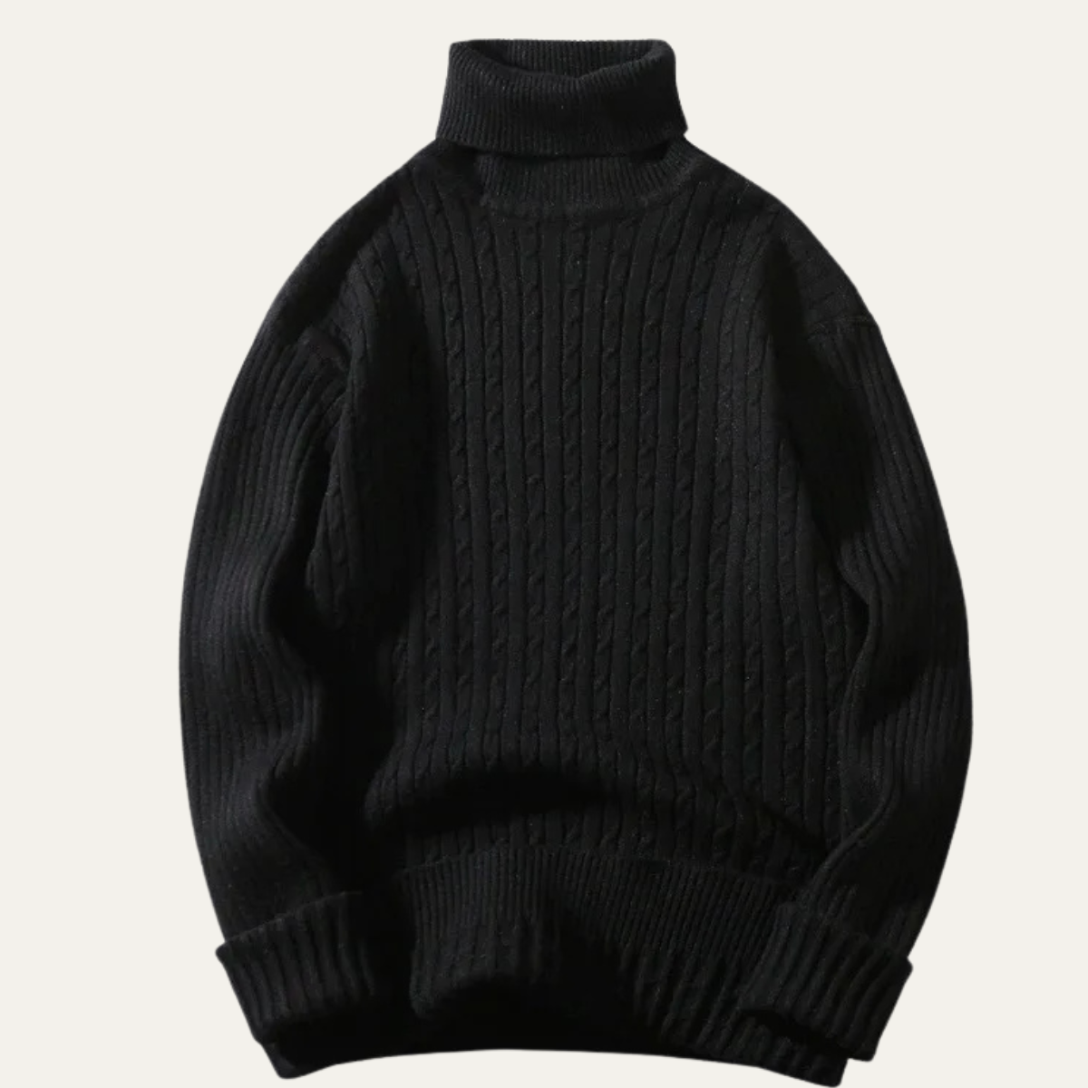 Cozy Men's Cable Knit Crew Neck Sweater