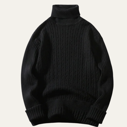 Cozy Men's Cable Knit Crew Neck Sweater