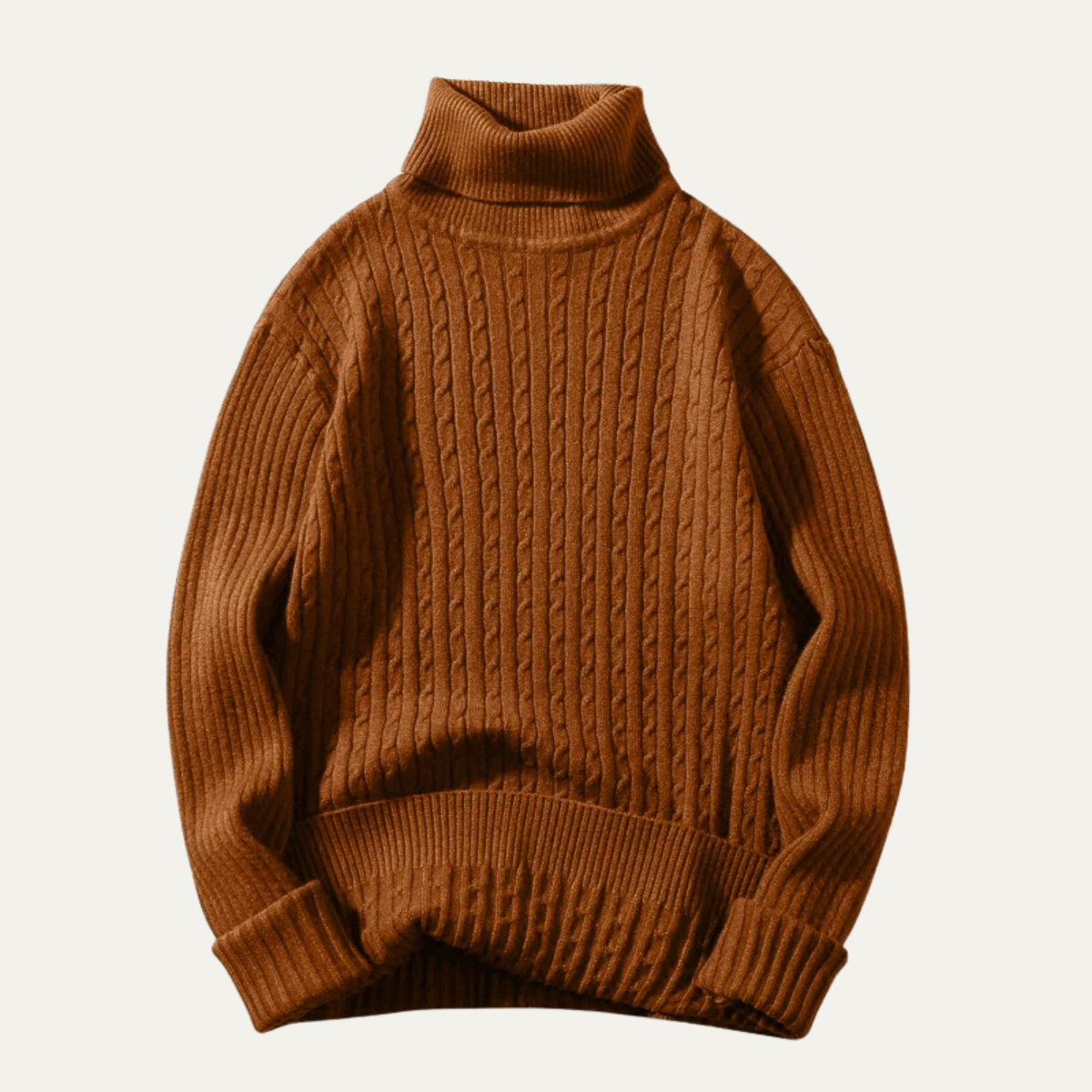 Cozy Men's Cable Knit Crew Neck Sweater