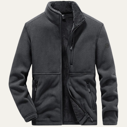 Warm Men's Fleece Zip Up Winter Jacket with Pockets