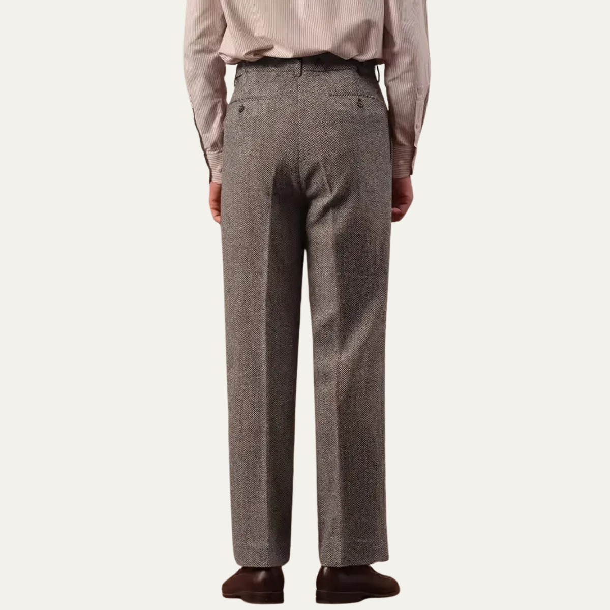 Slim Fit Men's Dress Pleated High Waist Pants