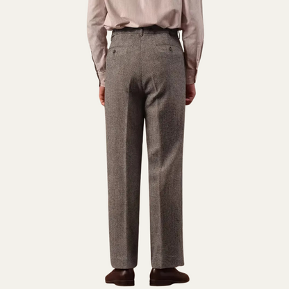 Slim Fit Men's Dress Pleated High Waist Pants