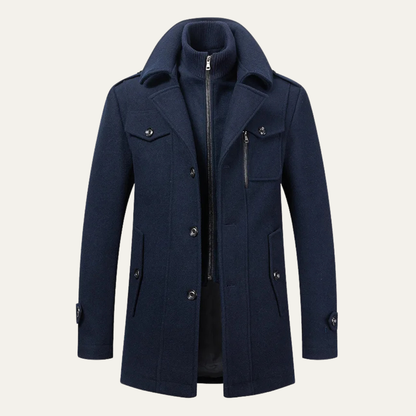 Classic Men's Waterproof Wool Trench Coat