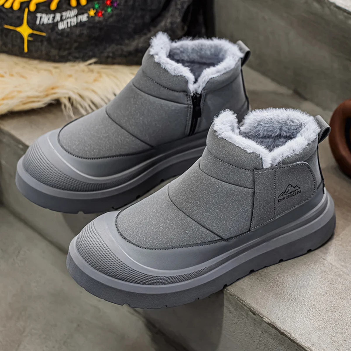Warm Waterproof Insulated Men's Snow Boots