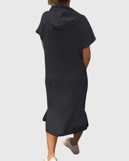 Casual Soft Hooded Sundress for Daily Wear