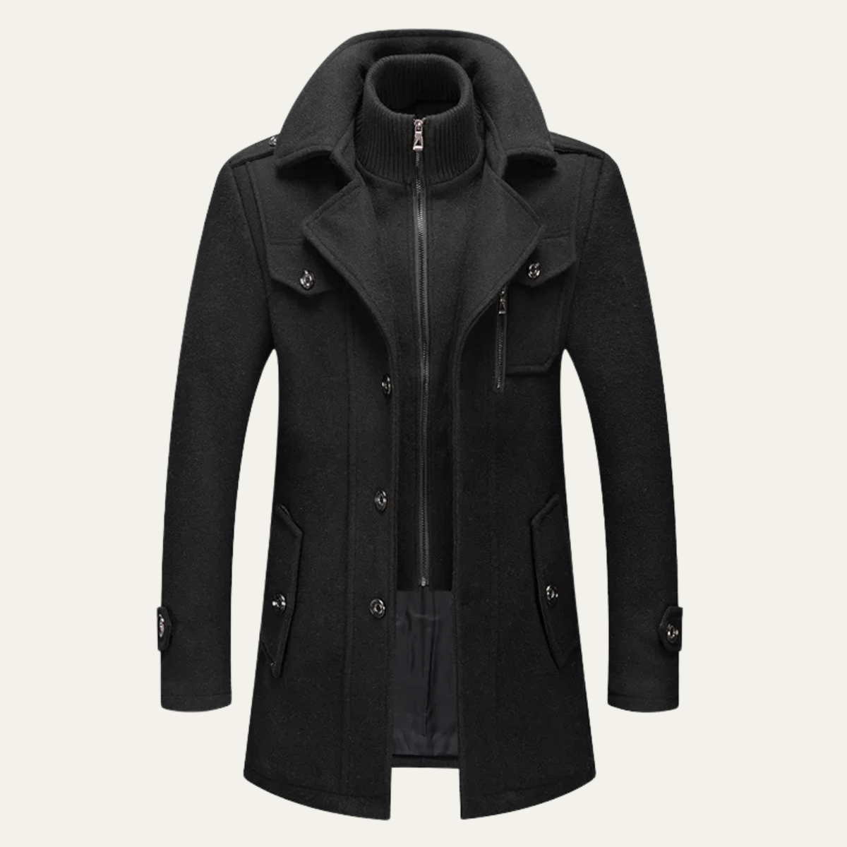 Classic Men's Waterproof Wool Trench Coat