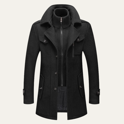 Classic Men's Waterproof Wool Trench Coat