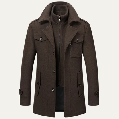 Classic Men's Waterproof Wool Trench Coat - Nocini