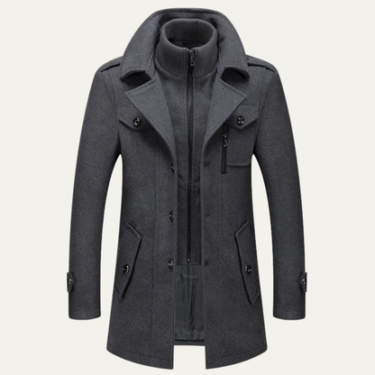 Classic Men's Waterproof Wool Trench Coat