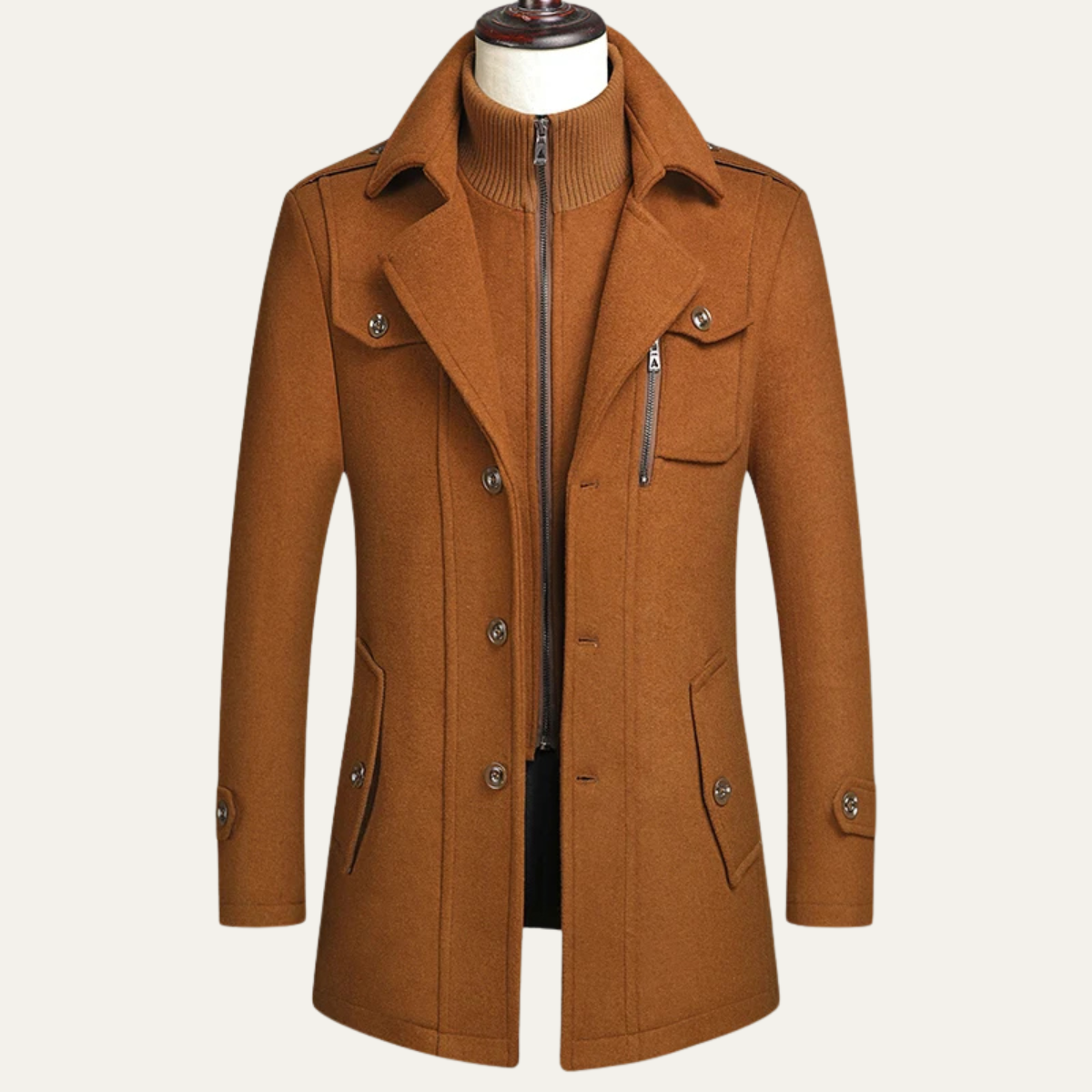 Classic Warm Wool Executive Long Coat