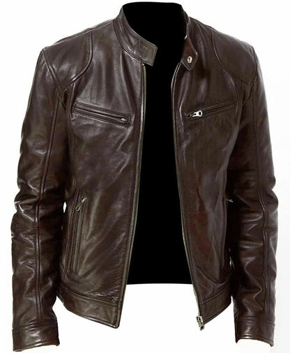 Tough Genuine Leather Biker Jacket for Men