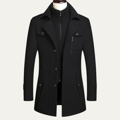 Classic Warm Wool Executive Long Coat