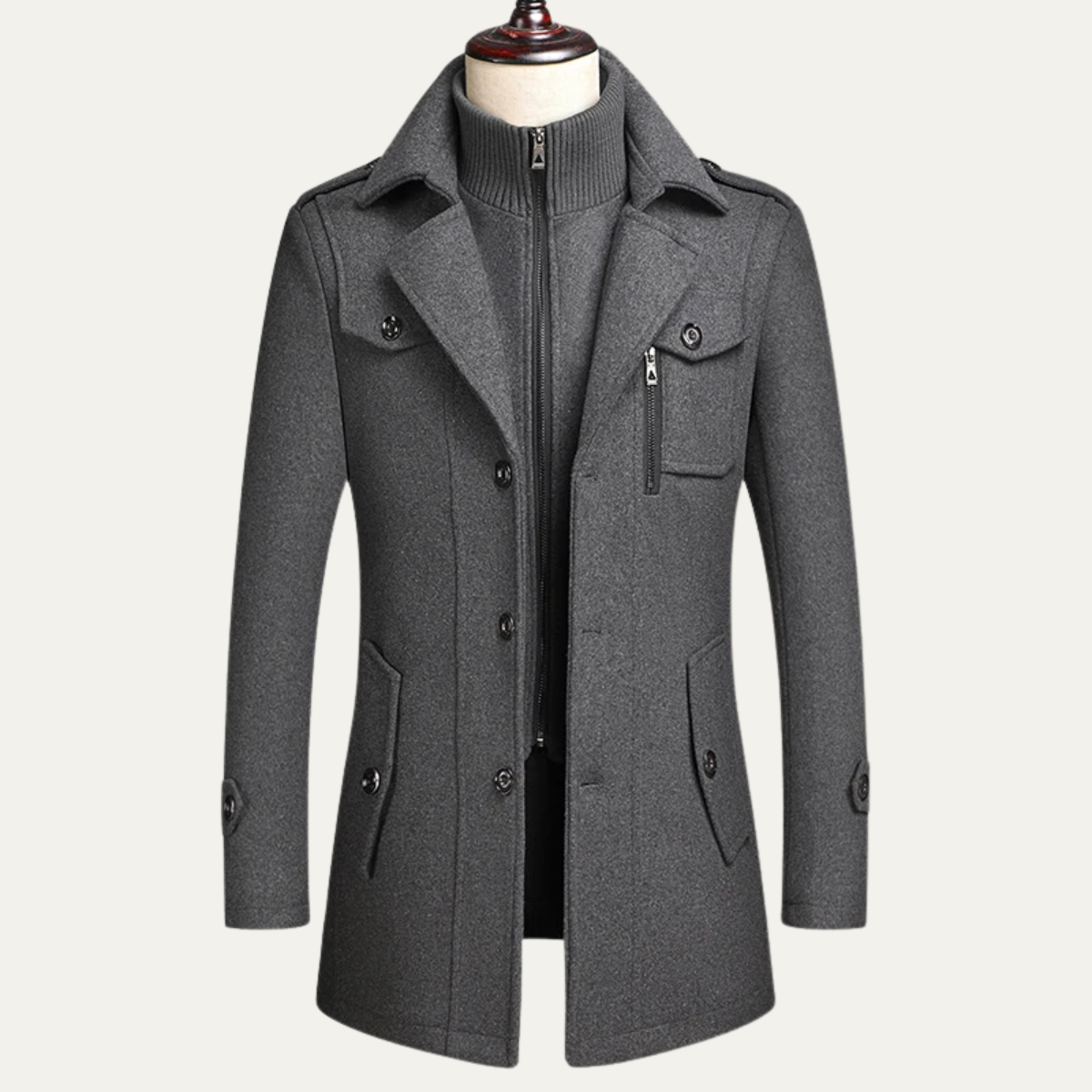 Classic Warm Wool Executive Long Coat