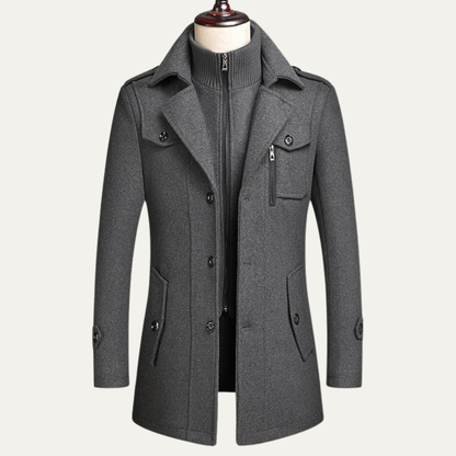 Classic Warm Wool Executive Long Coat