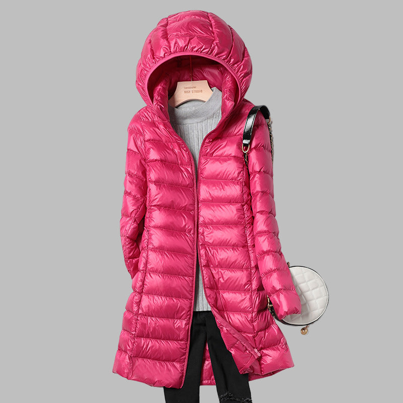 Warm Women's Parka Coat with Removable Hood
