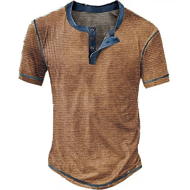 Classic Men's Short Sleeve Henley Tee