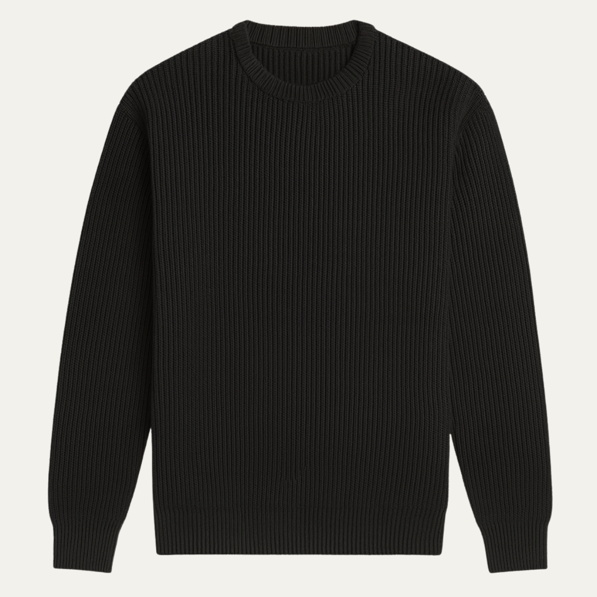 Traditional Men's Ribbed Crew Neck Knit Sweater - Nocini