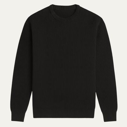 Traditional Men's Ribbed Crew Neck Knit Sweater - Nocini