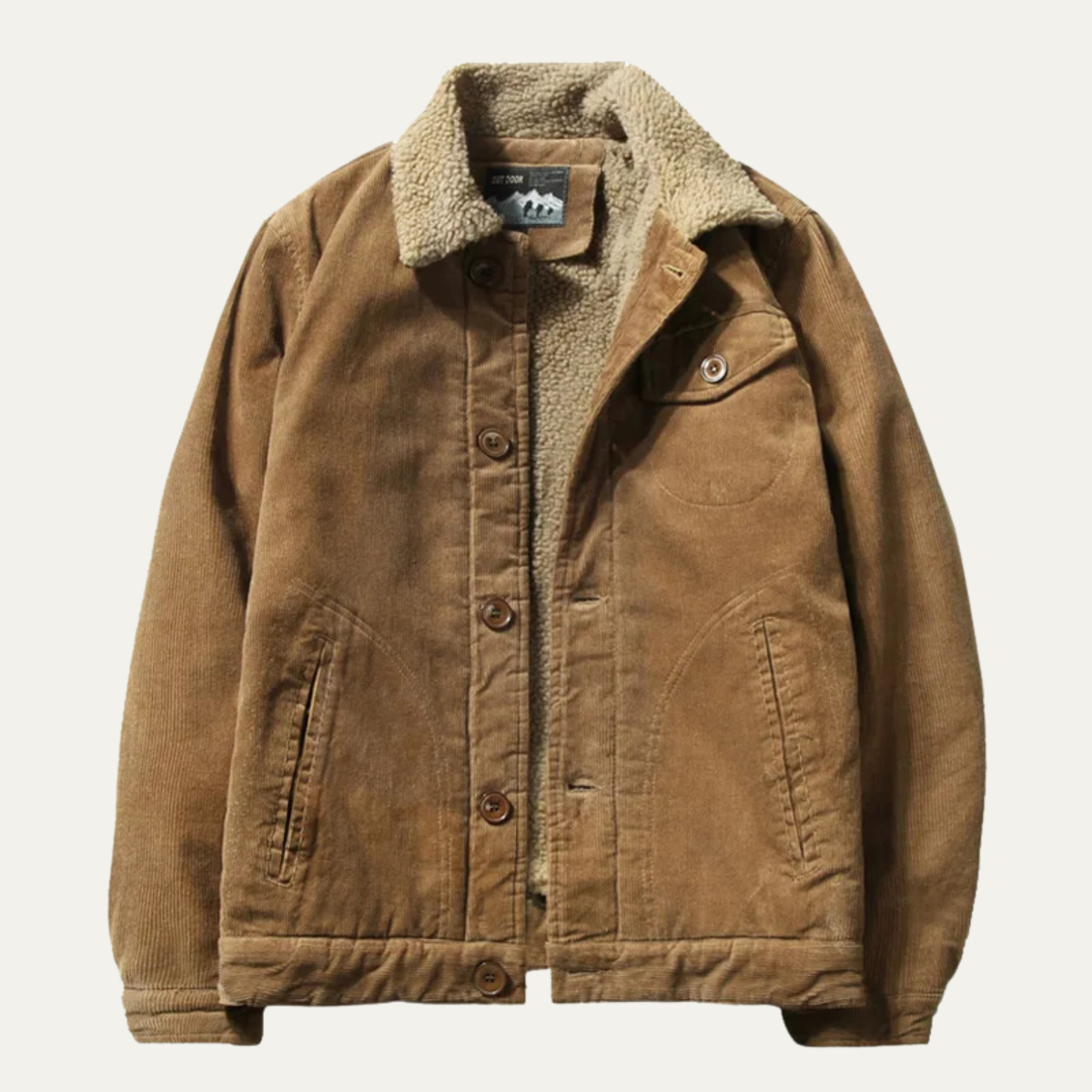 Rustic Mens Corduroy Button Down Winter Jacket - Nocini
