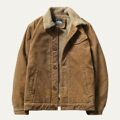 Rustic Mens Corduroy Button Down Winter Jacket - Nocini
