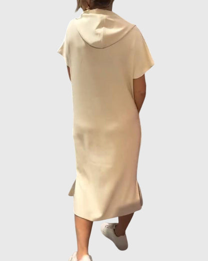 Casual Soft Hooded Sundress for Daily Wear